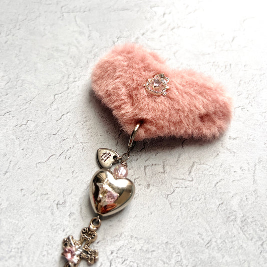Fluffy Heart hair clip