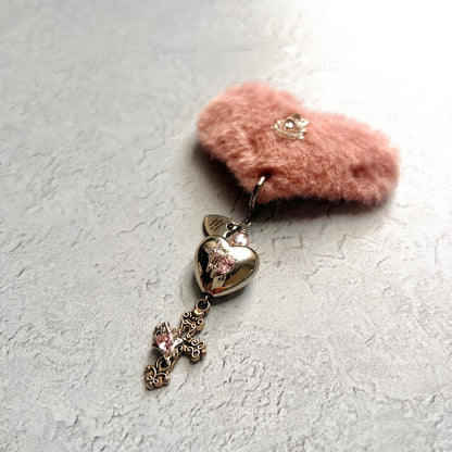 Fluffy Heart hair clip