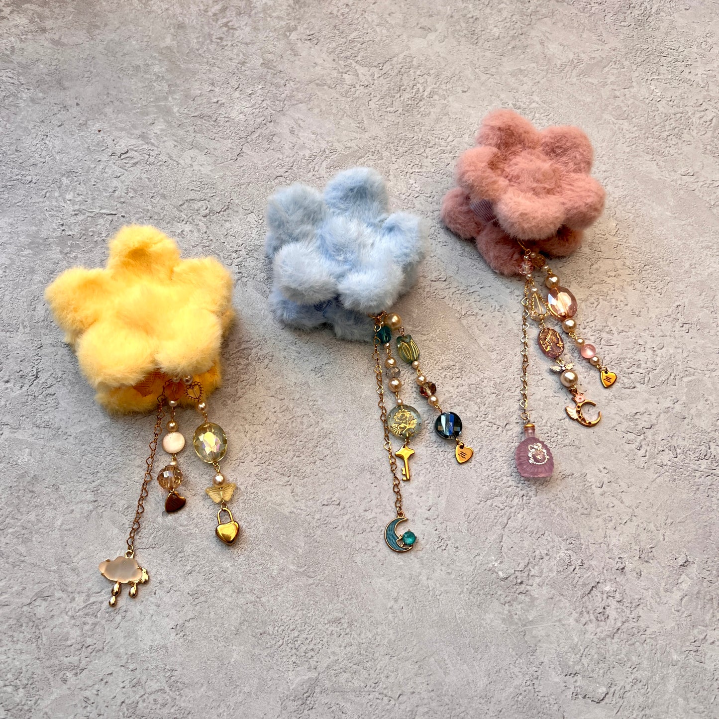 Fluffy Flower Hair Grips
