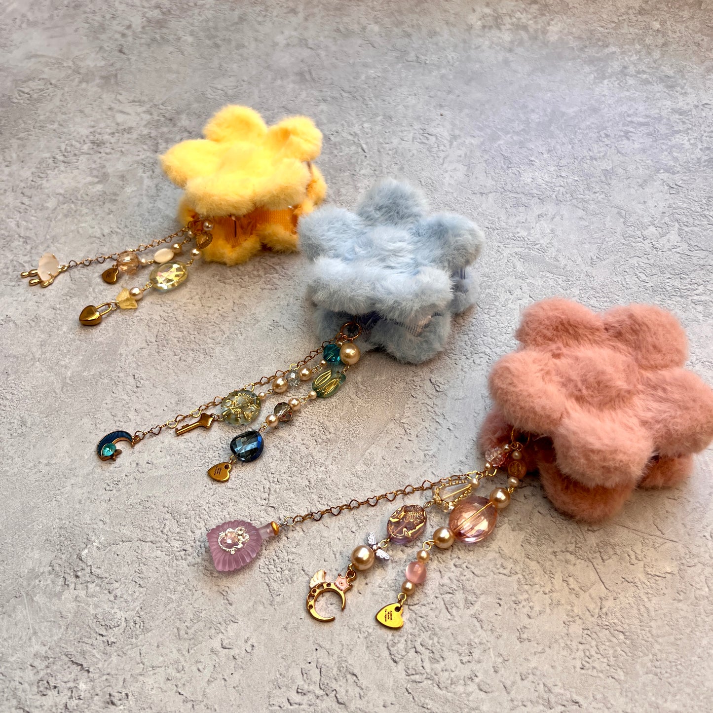 Fluffy Flower Hair Grips