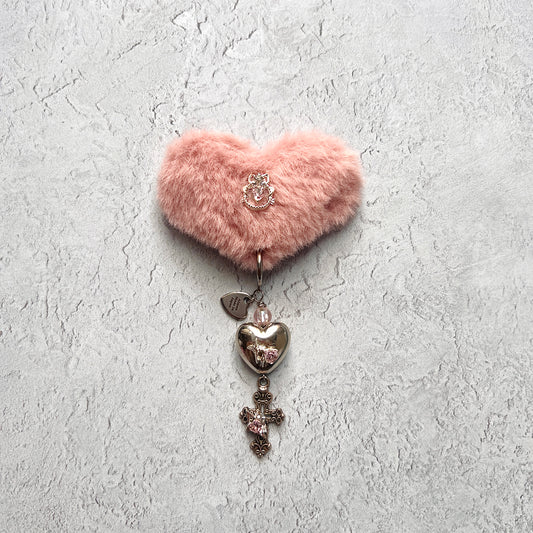 Fluffy Heart hair clip