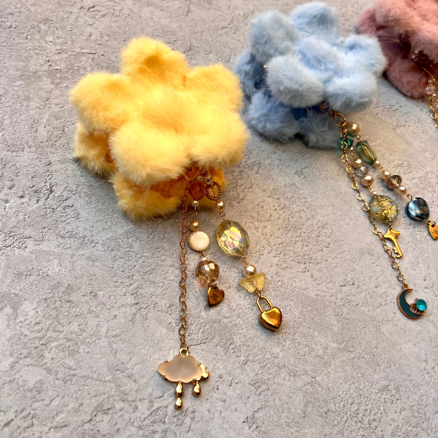 Fluffy Flower Hair Grips